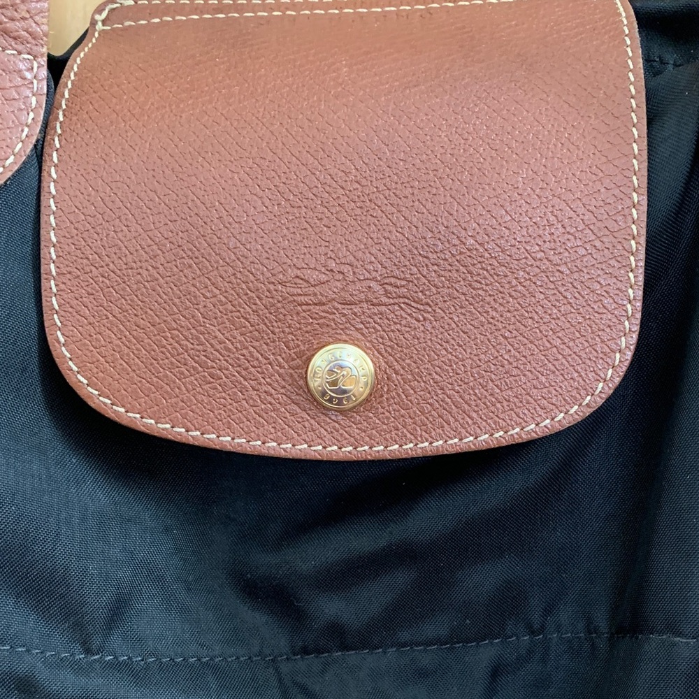 Long Champ Black and Brown Tote Bag